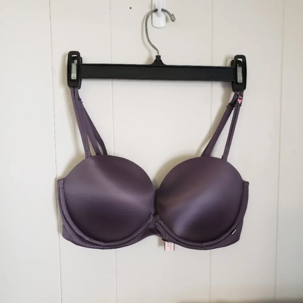 Victoria's Secret Push-Up Padded Underwire Strapless Bra NEW NWT 34C Purple - Picture 9 of 9